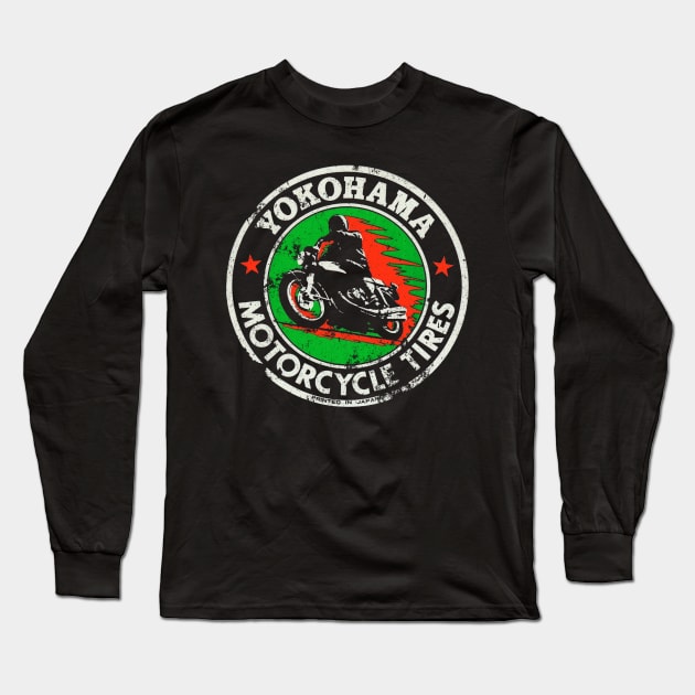 Yokohama  Motorcycles Long Sleeve T-Shirt by retrorockit